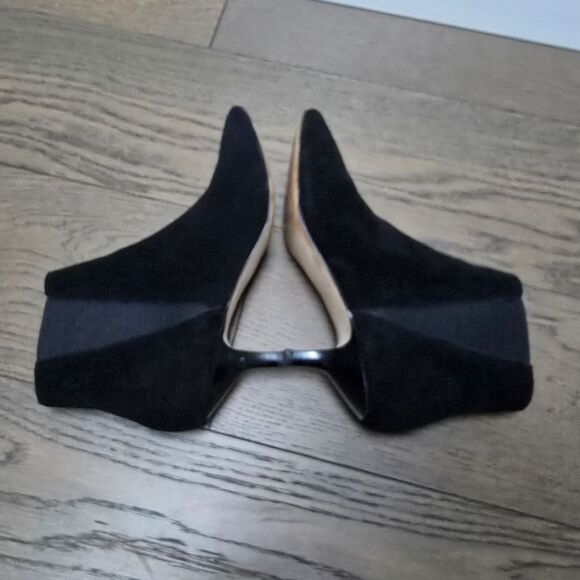 Donald J. Pliner Geeo Kitten Heel Suede Pointed Toe Chelsea Bootie in Black - Picture 7 of 13